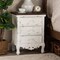 Baxton Studio Levron Traditional Walnut Brown and Antique White Finished Wood 3-Drawer Nightstand 194-11953-ZORO - alternate 1